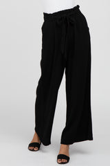 Black Wide Leg Linen Pants