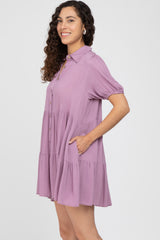 Violet Tiered Button Down Dress