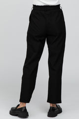 Black Waist Tie Cuffed Pants