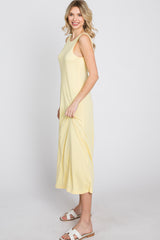 Yellow Low V-Back Sleeveless Midi Dress