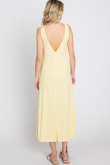 Yellow Low V-Back Sleeveless Midi Dress