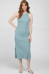 Mint Green Racerback Basic Maternity Midi Dress