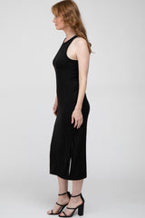 Black Racerback Basic Midi Dress