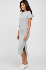 Grey Tie Up Back T-Shirt Dress