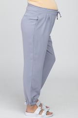 Periwinkle Drawstring Maternity Crop Pants