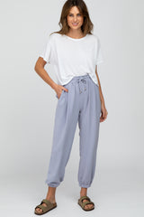 Periwinkle Drawstring Maternity Crop Pants