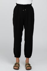 Black Drawstring Crop Pants