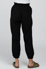 Black Drawstring Crop Pants