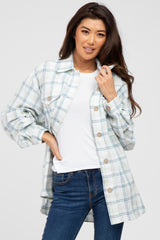 Beige Plaid Lightweight Button Up Top