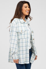 Beige Plaid Lightweight Button Up Top