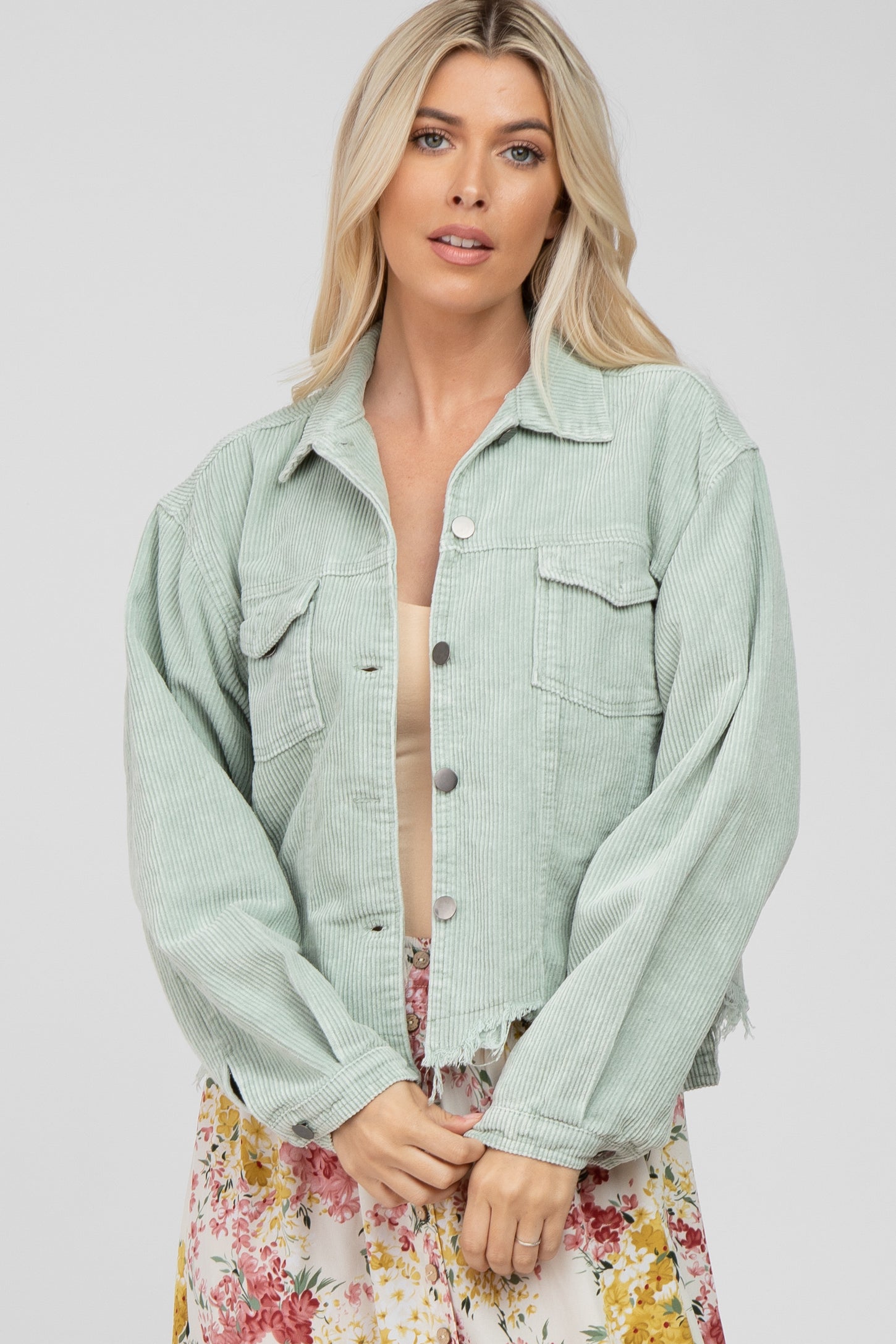 Mint green sale corduroy jacket