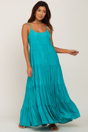 Turquoise Tiered Maxi Dress