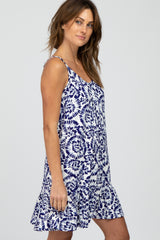 Blue Abstract Print Dress