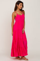 Fuchsia Tiered Maxi Dress