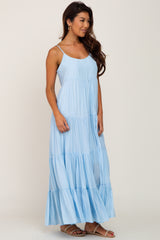 Light Blue Tiered Maxi Dress