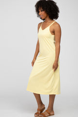 Yellow Sleeveless Midi Dress