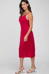 Red Sleeveless Midi Dress