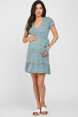 Jade Floral Wrap Maternity Dress