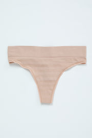 Beige Shadow Stripe Maternity Underwear