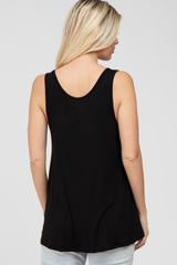 Black Basic V-Neck Tank Top