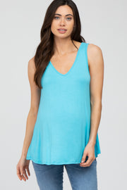 Aqua Basic V-Neck Maternity Tank Top