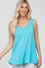 Aqua Basic V-Neck Maternity Tank Top