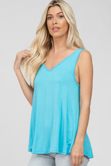 Aqua Basic V-Neck Tank Top