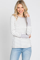 Lavender Striped Long Sleeve Top