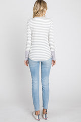 Lavender Striped Long Sleeve Top