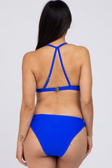 Royal Blue Strappy Two-Piece Maternity Bikini Set