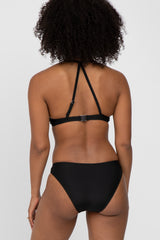 Black Strappy Two-Piece Bikini Set