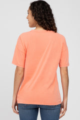 Coral Oversized Short Sleeve Top