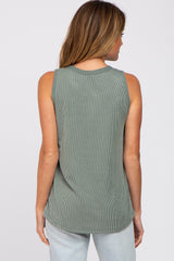 Olive Ribbed Tank Top