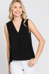 Black Sleeveless Maternity Top