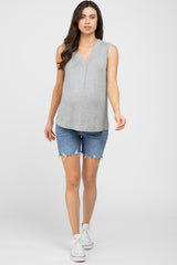 Heather Grey Sleeveless Maternity Top