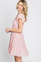 Light Pink Smocked Top Tiered Skirt Dress