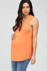 Orange Swing Maternity Tank Top