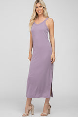 Lavender Sleeveless Side Slit Maxi Dress