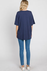 Navy Basic Oversized Tee