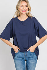 Navy Basic Oversized Tee