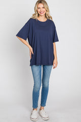 Navy Basic Oversized Tee