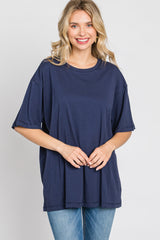 Navy Basic Oversized Tee