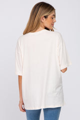 Ivory Basic Oversized Maternity Tee