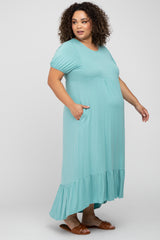 Jade Crochet Back Maternity Plus Midi Dress