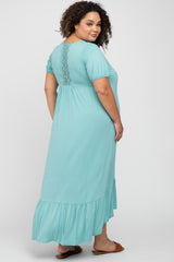 Jade Crochet Back Maternity Plus Midi Dress