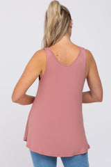 Mauve V-Neck Maternity Tank Top