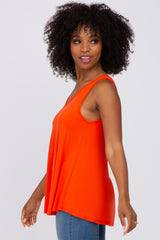 Orange Basic V-Neck Tank Top