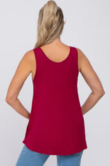 Burgundy Basic V-Neck Maternity Tank Top