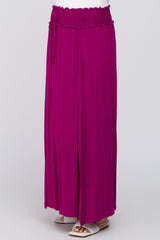 Plum Layered Side Smocked Waist Maternity Maxi Skirt