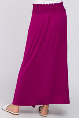 Plum Layered Side Smocked Waist Maternity Maxi Skirt